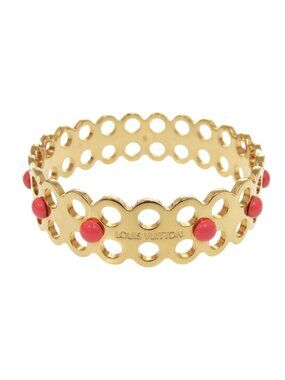 Louis Vuitton Hide and Seek Metal Gold Bangle Bracelet